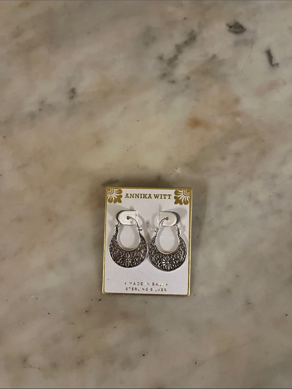 Annika Witt Sterling Silver Floral Hoop Earrings - Silver - Picture 2 of 11